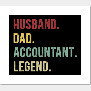 Accountant Funny Vintage Retro Shirt Husband Dad Accountant Legend Posters and Art